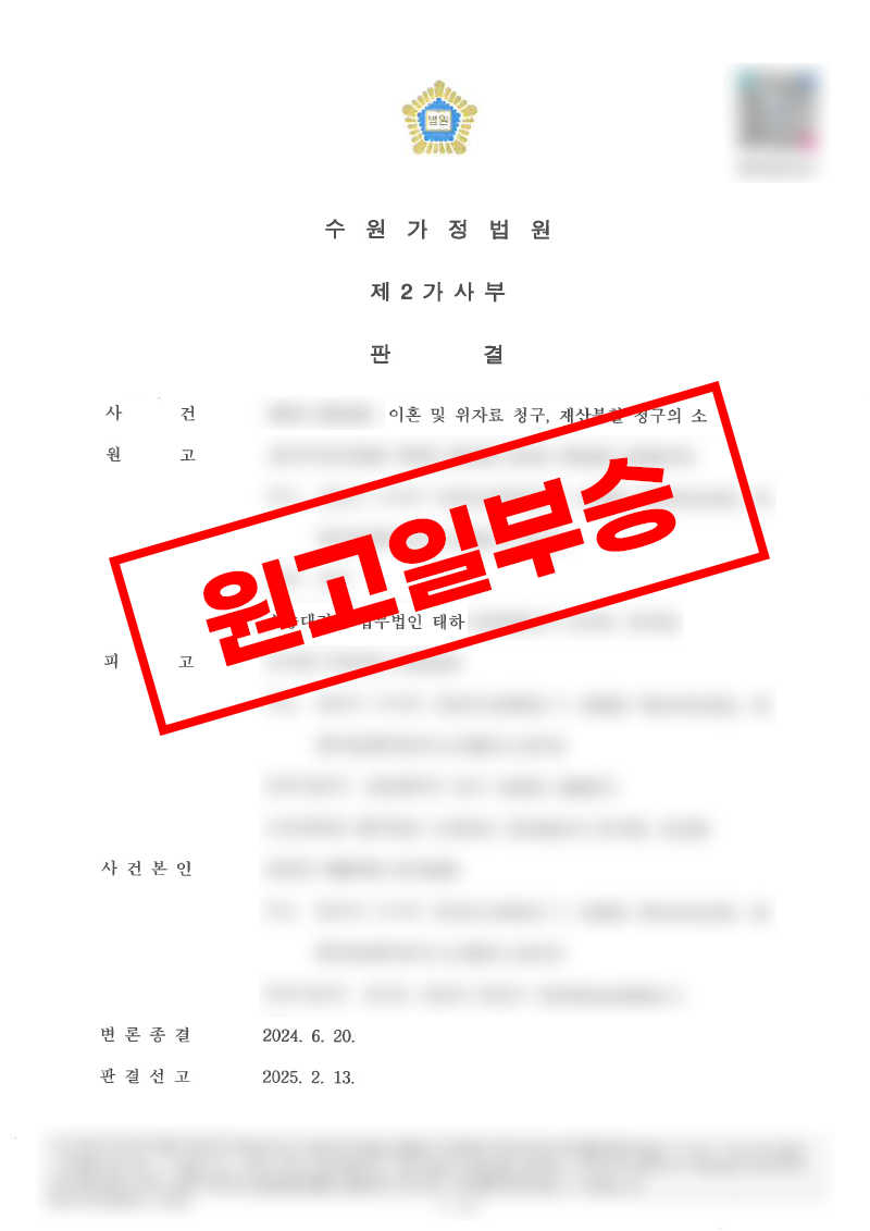 배우자의 부정행위와 폭언·폭행이 문제된 이혼소송에서 위자료 2,000만 원, 재산분할 50:50, 친권·양육권 지정이 인정된 사례