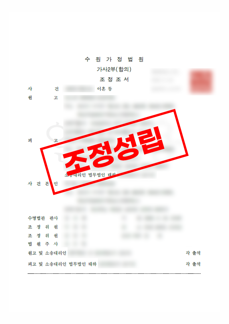 이혼 조정으로 신속 종결, 위자료 지급 방어와 재산분할 조율 사례