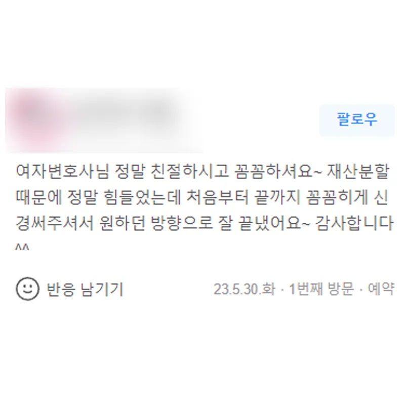 여자 변호사님 정말 친절하시고 꼼꼼하셔요~!
